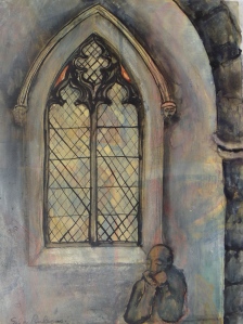 MICHAELHOUSE INTERIOR WITH FIGURE acrylic, Indian ink on paper 48 x 40 cm